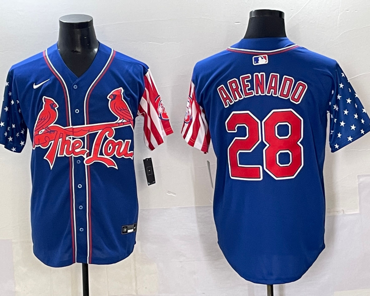 Men's St. Louis Cardinals Nolan Arenado #28 Royal Jersey