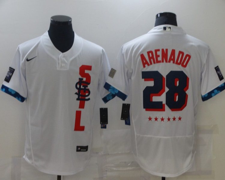 Men's St. Louis Cardinals Nolan Arenado #28 White All Star Jersey