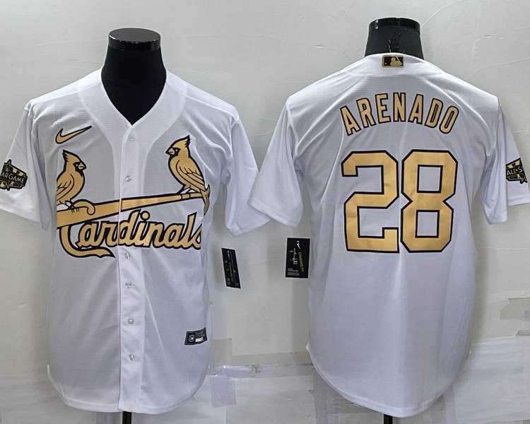 Men's St. Louis Cardinals Nolan Arenado #28 White Jersey