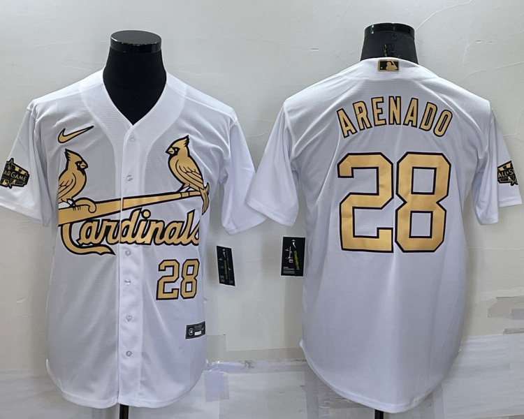 Men's St. Louis Cardinals Nolan Arenado #28 White Stitched Jersey
