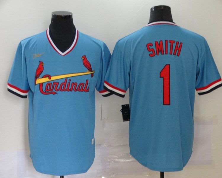 Men's St. Louis Cardinals Ozzie Smith #1 Blue Baseball Jersey
