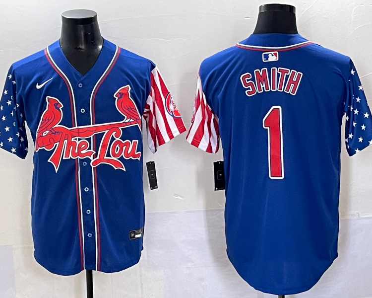 Men's St. Louis Cardinals Ozzie Smith #1 Royal Jersey