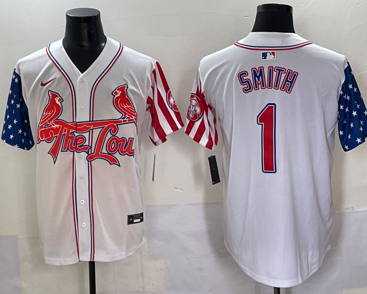 Men's St. Louis Cardinals Ozzie Smith #1 White Jersey