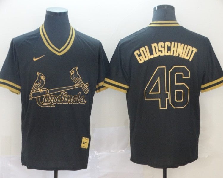 Men's St. Louis Cardinals Paul Goldschmidt #46 Black Baseball Jersey