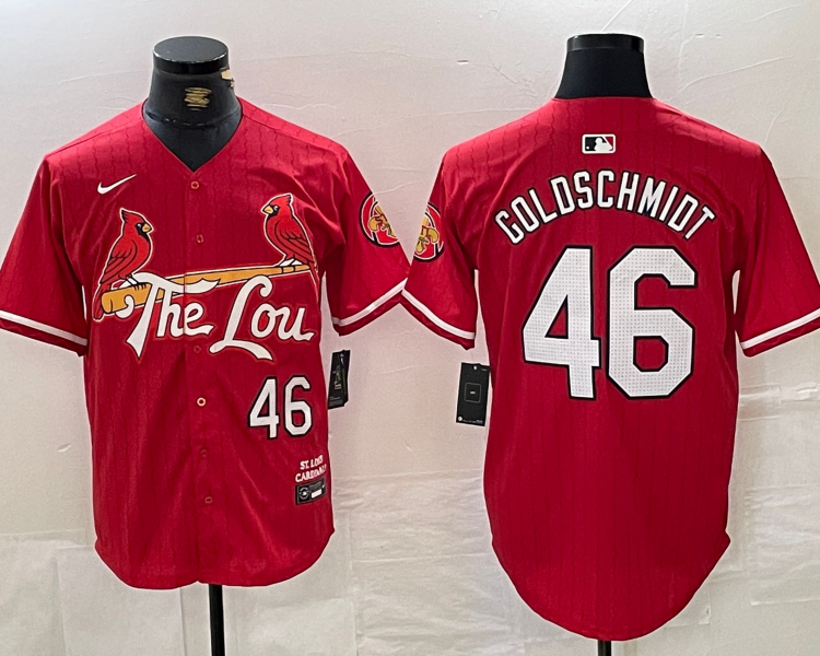 Men's St. Louis Cardinals Paul Goldschmidt #46 Red 2024 City Connect Limited Jersey