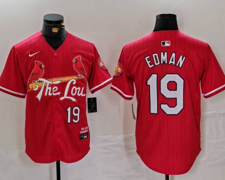 Men's St. Louis Cardinals Tommy Edman #19 Red 2024 City Connect Limited Jersey