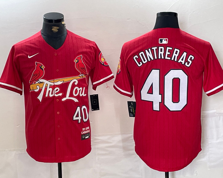 Men's St. Louis Cardinals Willson Contreras #40 Red 2024 City Connect Limited Jersey