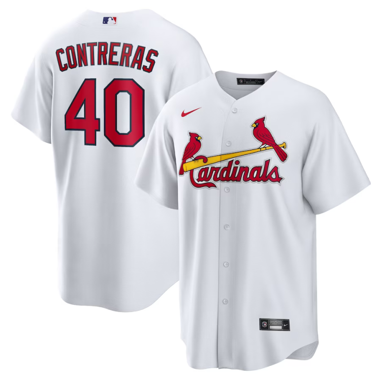 Men's St. Louis Cardinals Willson Contreras #40 White Home Official Jersey