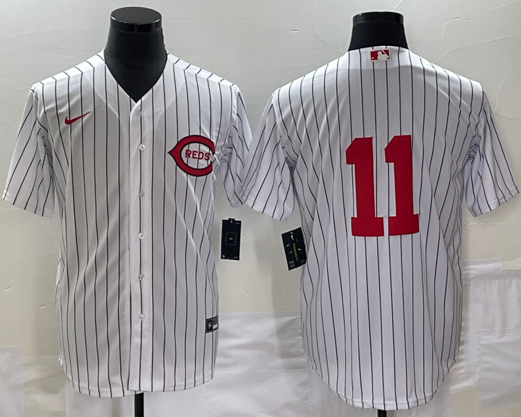 Men's Cincinnati Reds Barry Larkin #11 White 2022 MLB at Field of Dreams Authentic Jersey