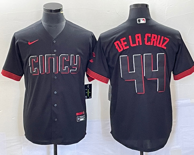 Men's Cincinnati Reds Elly De La Cruz #44 Black 2023 City Connect Jersey