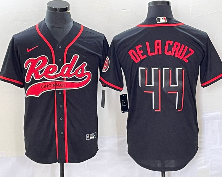 Men's Cincinnati Reds Elly De La Cruz #44 Black Jersey Joint Edition