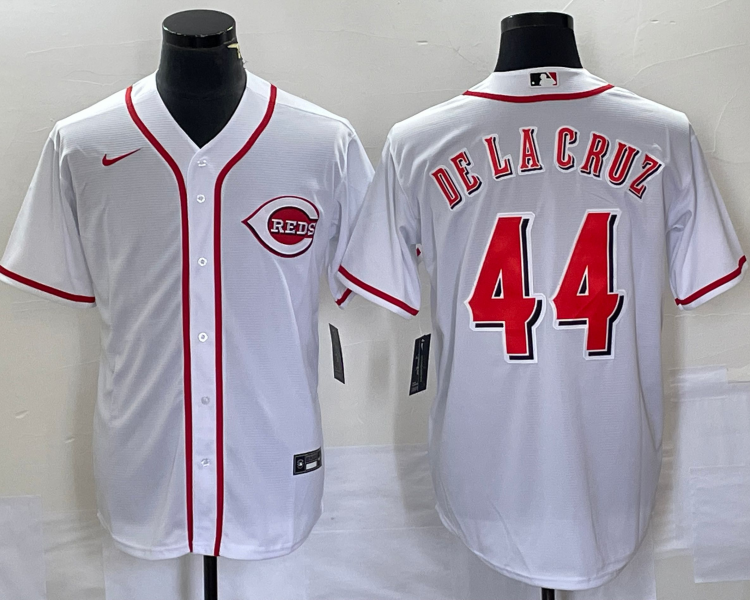 Men's Cincinnati Reds Elly De La Cruz #44 White Home Jersey
