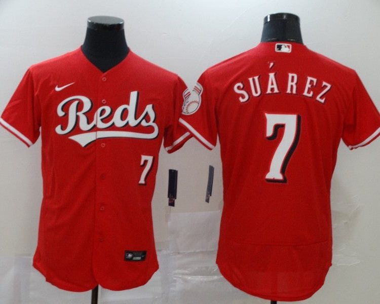 Men's Cincinnati Reds Eugenio Suarez #7 Red Baseball Jersey