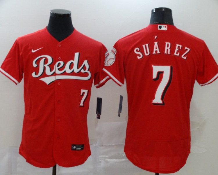 Men's Cincinnati Reds Eugenio Suarez #7 Red Baseball Jersey