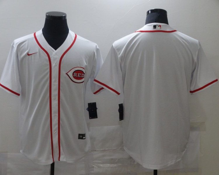 Men's Cincinnati Reds White Home Blank Jersey