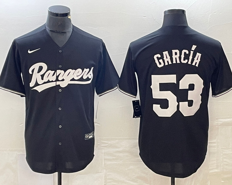 Men's Texas Rangers Adolis Garcia #53 Black Jersey