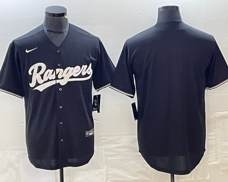 Men's Texas Rangers Black Blank Jersey