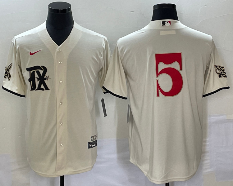 Men's Texas Rangers Corey Seager #5 Cream 2023 City Connect Jersey