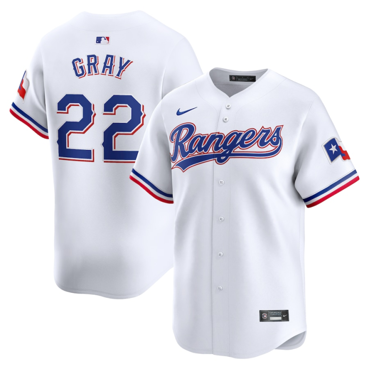 Men's Texas Rangers Jon Gray #22 White Home Limited Jersey