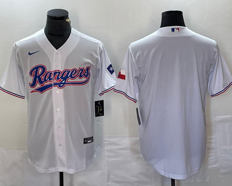 Men's Texas Rangers White Home Blank Jersey