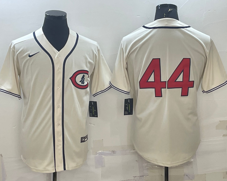 Men's Chicago Cubs Anthony Rizzo #44 Cream Name Jersey