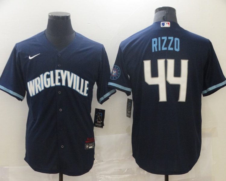 Men's Chicago Cubs Anthony Rizzo #44 Navy Baseball Jersey