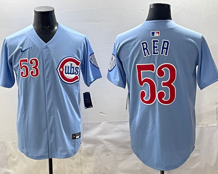 Men's Chicago Cubs Colin Rea #53 Light Blue Alternate Jersey