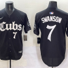 Men's Chicago Cubs Dansby Swanson #7 Black Jersey