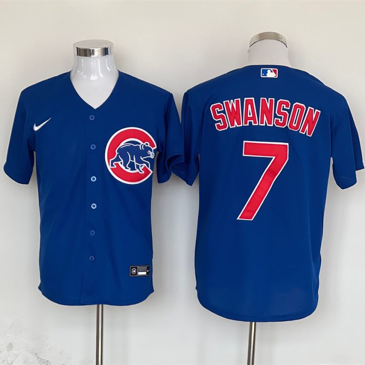 Men's Chicago Cubs Dansby Swanson #7 Royal Jersey