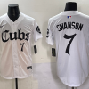 Men's Chicago Cubs Dansby Swanson #7 White Jersey