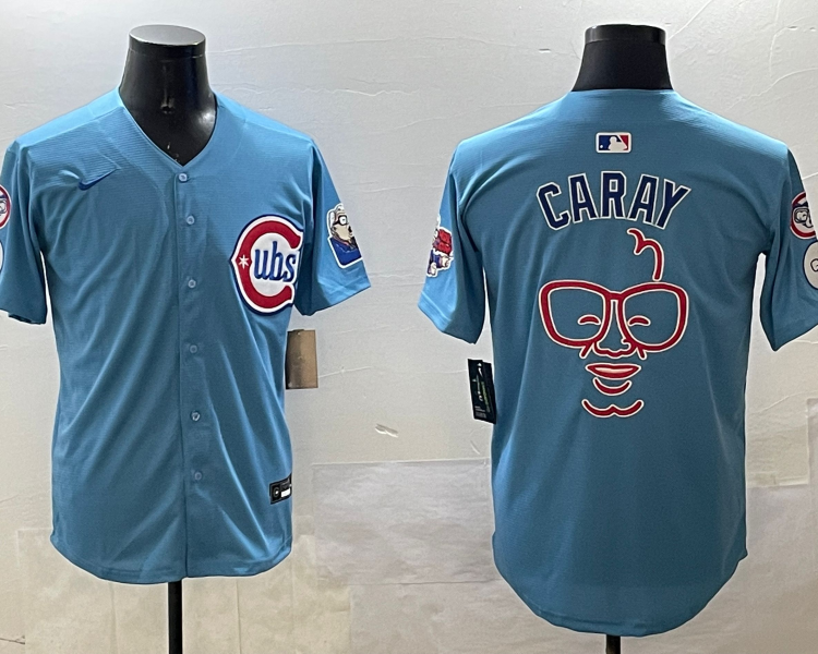 Men's Chicago Cubs Harry Caray Blue Jersey