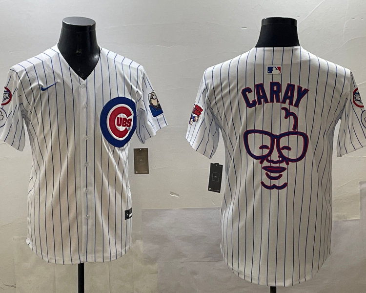 Men's Chicago Cubs Harry Caray White Jersey