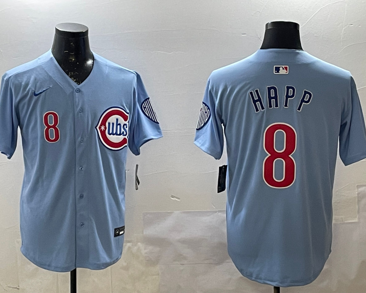Men's Chicago Cubs Ian Happ #8 Baby Blue 2nd Alternate Limited Jersey