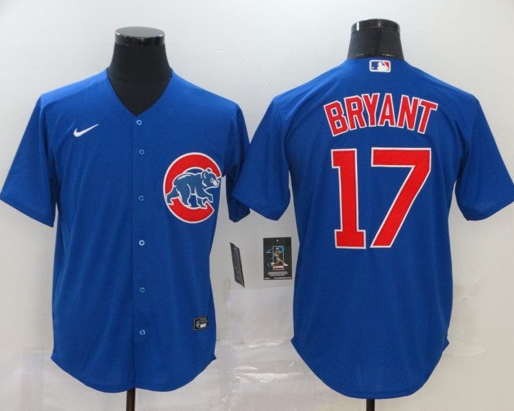 Men's Chicago Cubs Kris Bryant #17 Blue Baseball Jersey