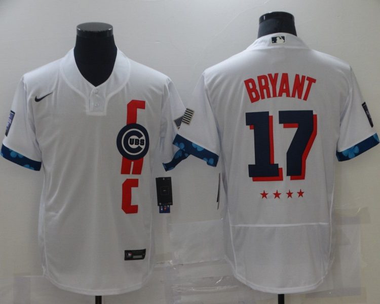 Men's Chicago Cubs Kris Bryant #17 White All Star Jersey