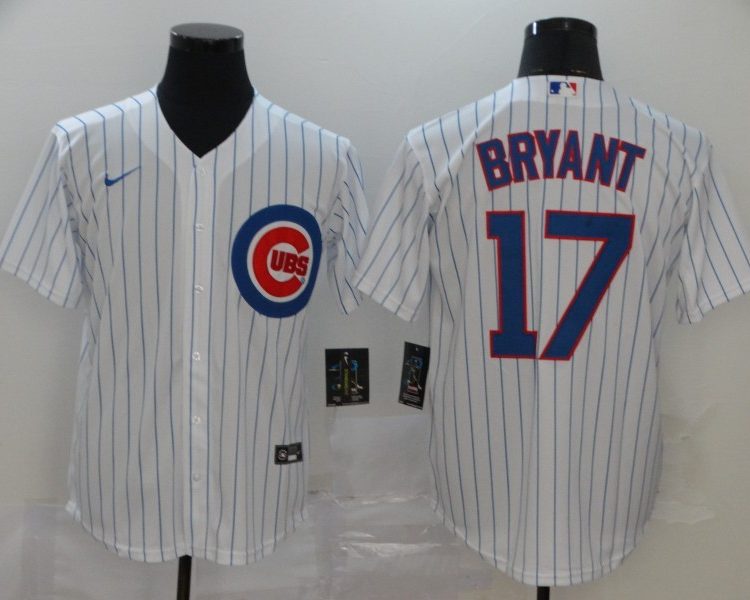 Men's Chicago Cubs Kris Bryant #17 White Baseball Jersey