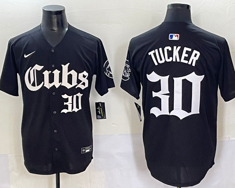 Men's Chicago Cubs Kyle Tucker #30 Black Jersey