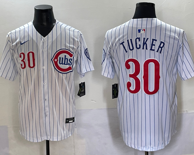Men's Chicago Cubs Kyle Tucker #30 White Jersey
