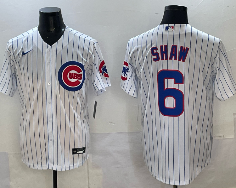 Men's Chicago Cubs Matt Shaw #6 White Home Jersey
