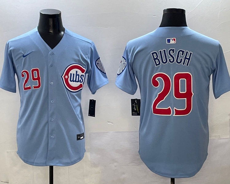 Men's Chicago Cubs Michael Busch #29 Light Blue 2nd Alternate Limited Jersey