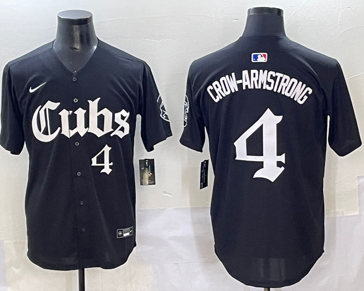 Men's Chicago Cubs Pete Crow-Armstrong #4 Black Jersey