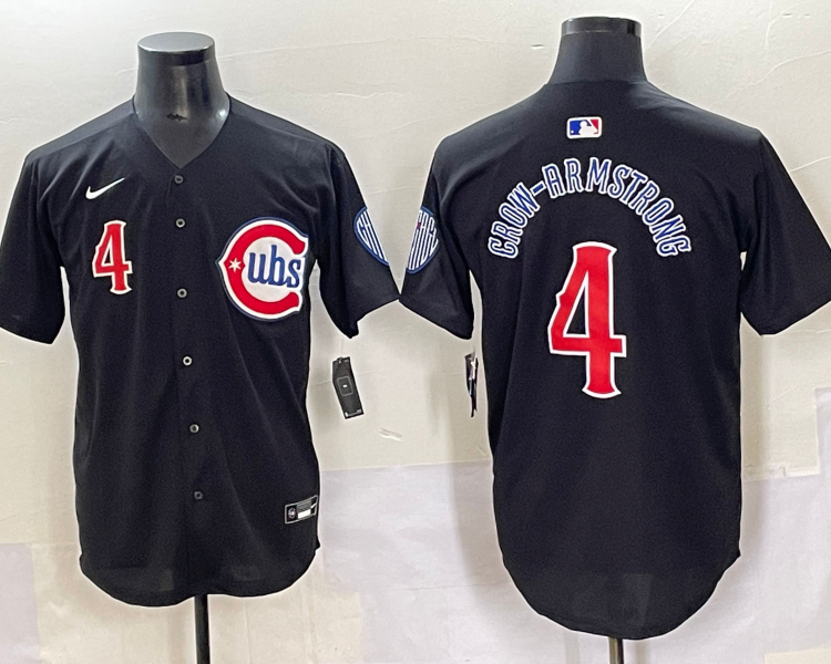 Men's Chicago Cubs Pete Crow-Armstrong #4 Black Limited Jersey