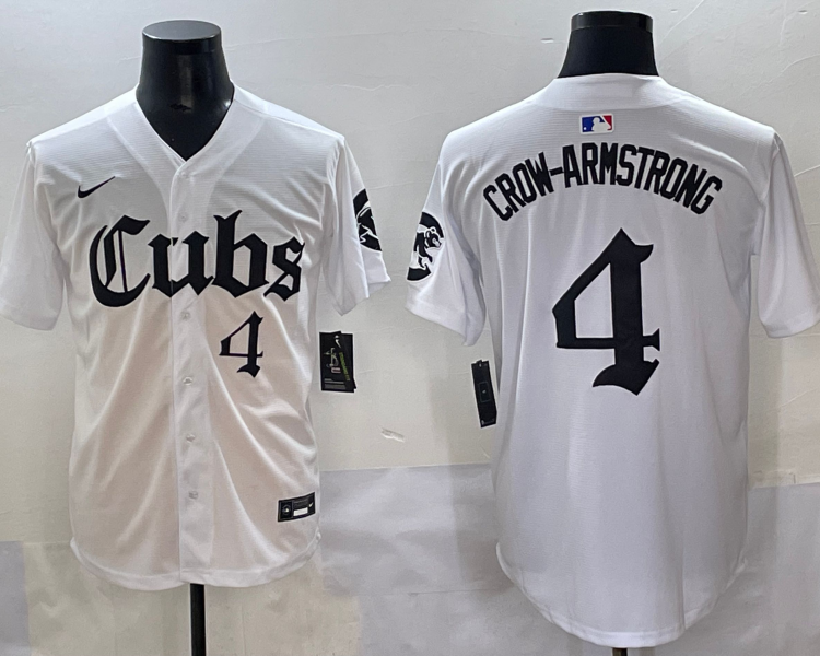 Men's Chicago Cubs Pete Crow-Armstrong #4 White Jersey