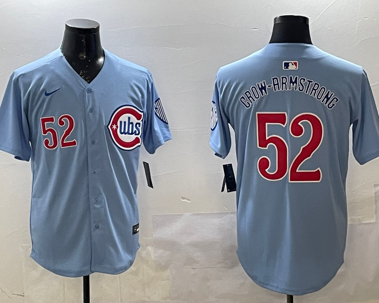 Men's Chicago Cubs Pete Crow-Armstrong #52 Baby Blue 2nd Alternate Limited Jersey