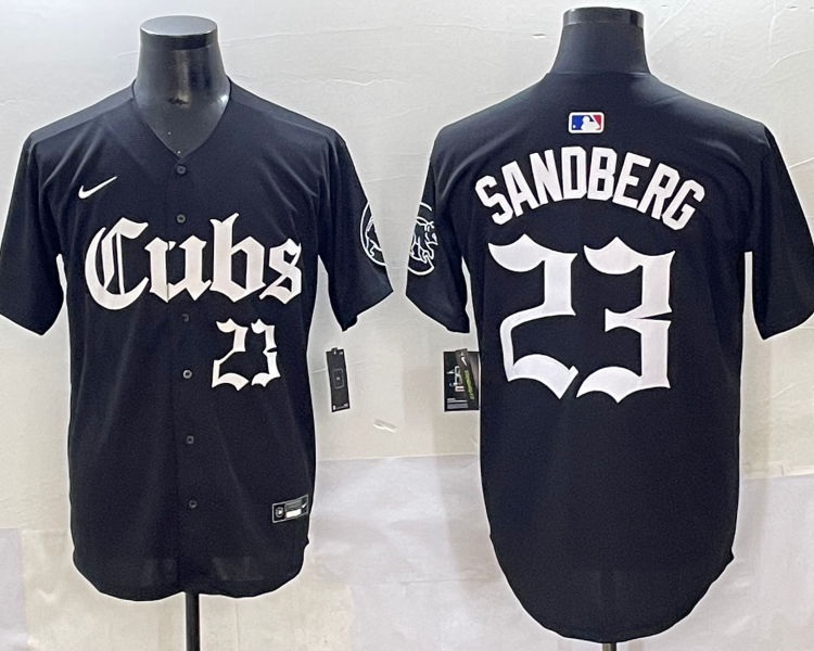 Men's Chicago Cubs Ryne Sandberg #23 Black Jersey