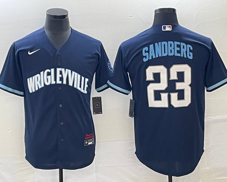 Men's Chicago Cubs Ryne Sandberg #23 Navy City Connect Jersey