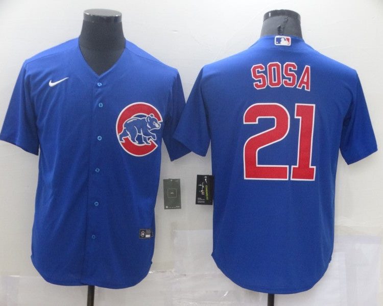 Men's Chicago Cubs Sammy Sosa #21 Blue Baseball Jersey
