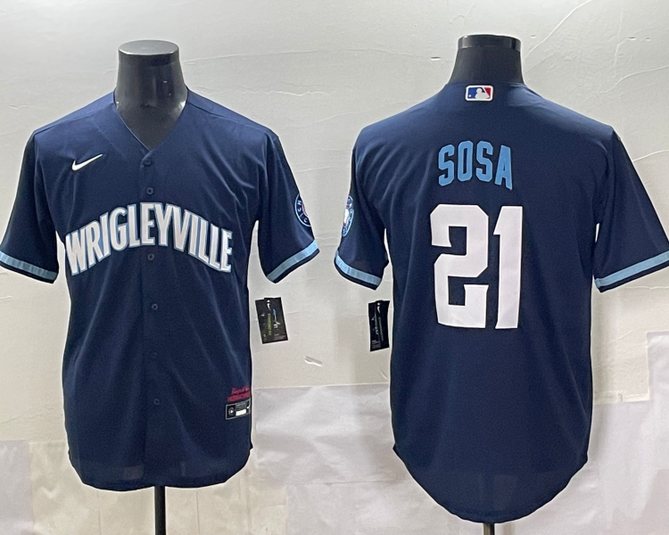 Men's Chicago Cubs Sammy Sosa #21 Navy City Connect Jersey