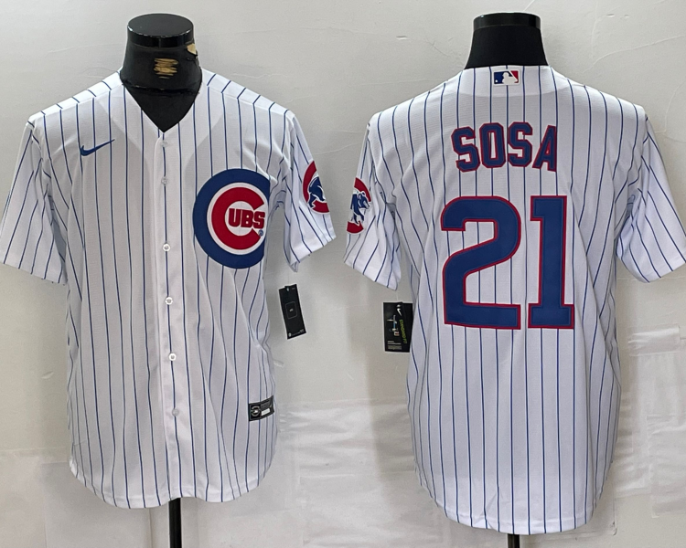 Men's Chicago Cubs Sammy Sosa #21 White Baseball Jersey