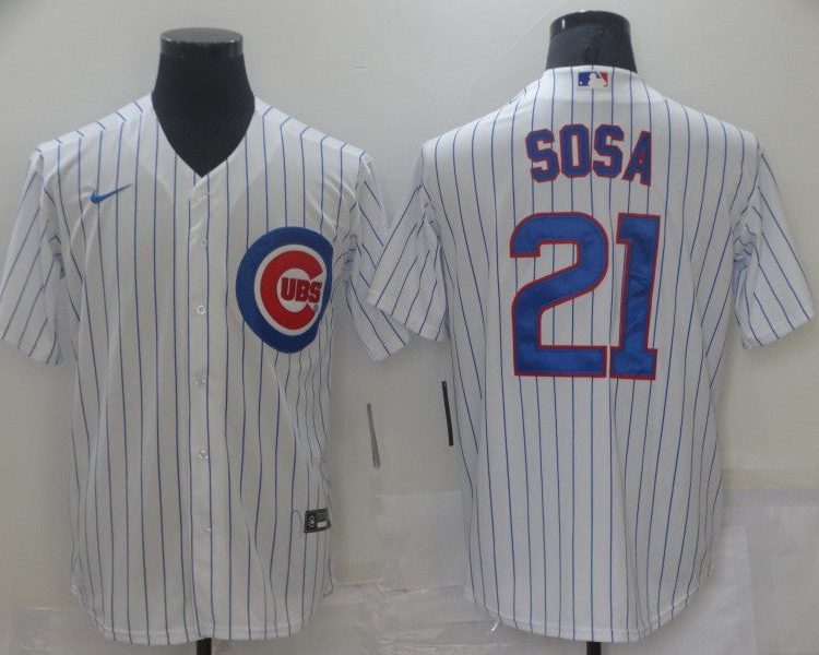 Men's Chicago Cubs Sammy Sosa #21 White Baseball Jersey